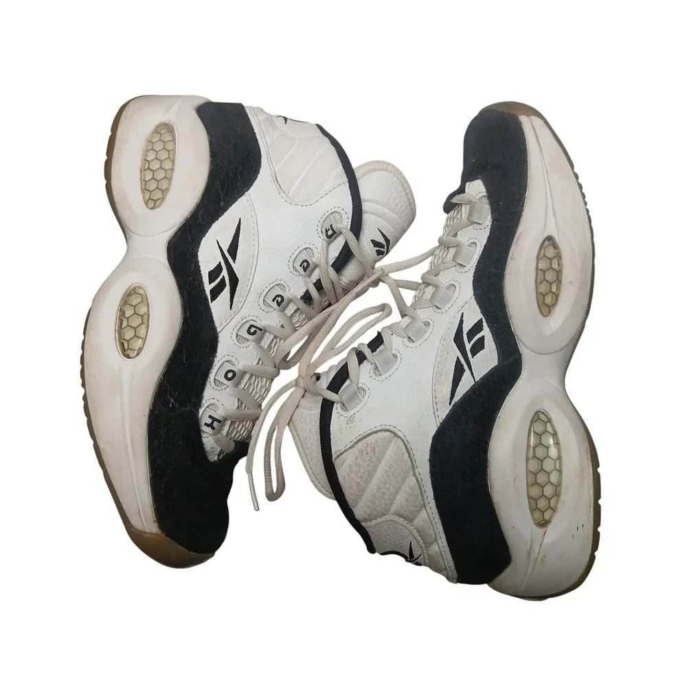 Reebok Question Mid Mens 6.5 White Black V63488 Allen Iverson Basketball Shoes